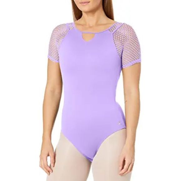 Danskin womens Sheer Short Sleeve Dance Leotard Size Large - Picture 1 of 1